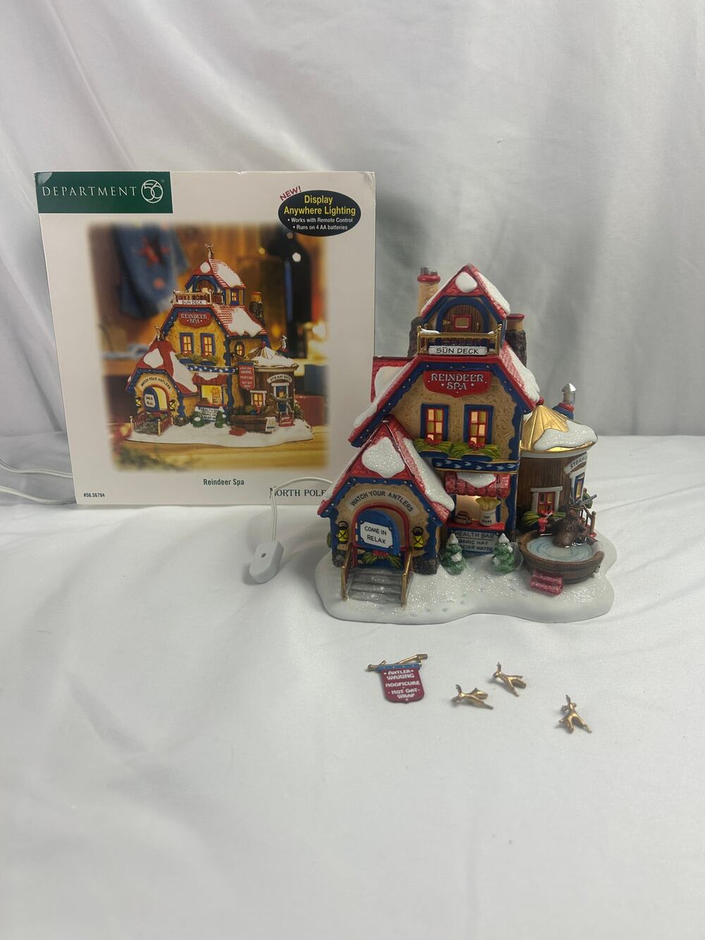 Department 56 Reindeer Spa 56794 North Pole Series 2005 Retired Lighted Box